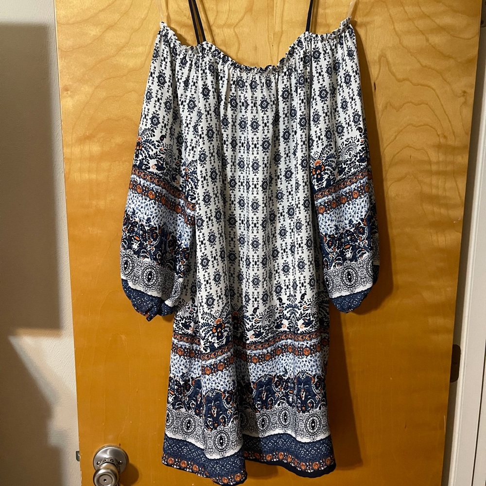 Off the shoulder long sleeve dress